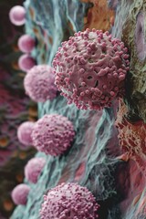 Poster - A microscopic view of multiple cells clustered together