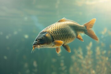 Poster - A fish swimming in calm water