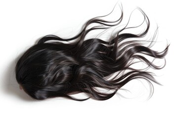 Poster - A close-up shot of a woman's hair on a white surface
