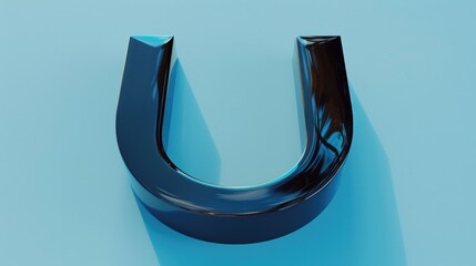 Poster - A close-up shot of a black object on a blue surface, with no additional context