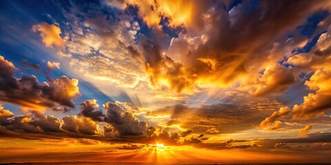 Breathtaking sunset with dramatic clouds and golden glow , sunset, dramatic, clouds, golden, glow, sky, serene, awe-inspiring