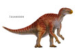 © inna72 - Iguanodon illustration. herbivorous dinosaur. Red dino art