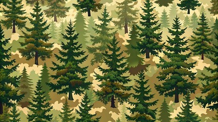 Wall Mural - Nature's camouflage masterpiece showcasing intricate tree forest camo design, camouflage, nature, forest, trees