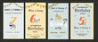 © ZhumaStudio - Childrens birthday invitation posters set. Can used for birthday party, childish design. Cute animals and gifts. Tropical animals party invite backgrounds set.