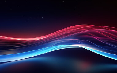 Sticker - Vibrant abstract blue and red waveform with fluid motion and colorful gradients.