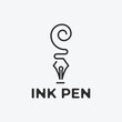 © Nurohmansidiq - pen logo with letter s icon flat illustration design.