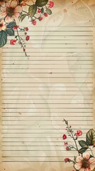 Poster - Lined paper background with cute frame