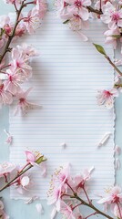 Wall Mural - Lined paper background with cute frame