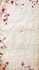 Poster - Lined paper background with cute frame