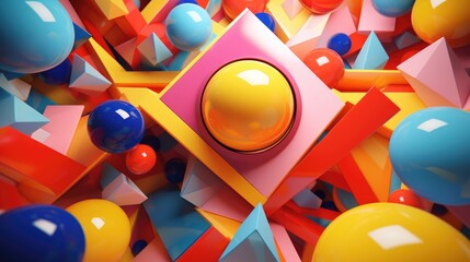 Wall Mural - colorful balloons and confetti