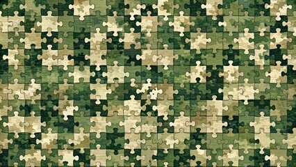 Background with digital camo puzzle design, camouflage, pattern, military, texture, abstract, army, concept, backdrop, blend