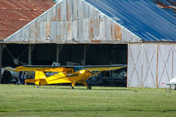 airplane at the hangar