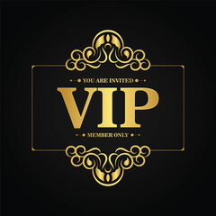 Wall Mural - luxury dark vip card in ornament texture