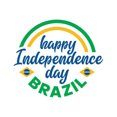 Canvas Print - Brazil Independence Day typography poster Design. September 7th happy Independence Day of Brazil. Poster, card, banner, template, Vector illustration. Hand drawn lettering