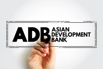 Poster - adb - asian development bank acronym stamp, business concept background