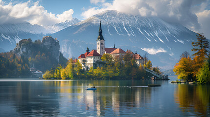 Wall Mural - a highly realistic photograph of a beautiful background of Slovenia