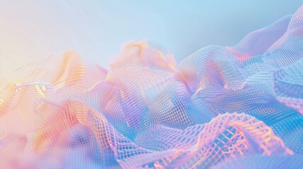 A colorful, abstract design of a fabric with a blue and pink hue
