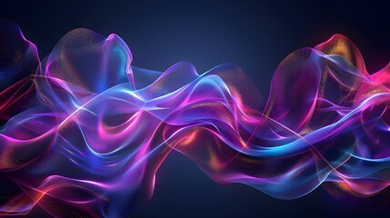 Wall Mural - Abstract digital waves pulsating with energy, representing internet activity
