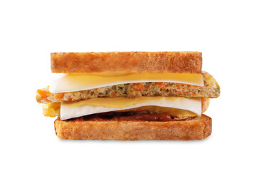 Wall Mural - Asian street sandwich with omelette on a white isolated background