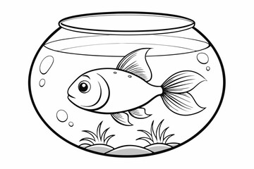 Fish glass fishbowl aquarium vector illustration