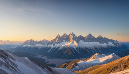 Wall Mural - Rocky Peaks and Alpine Vistas: A Stunning Nature Landscape in the Sunlight