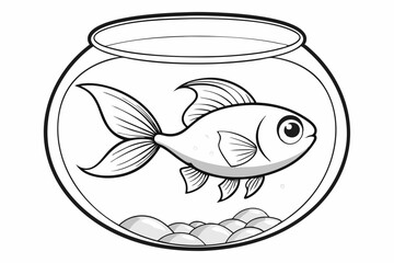 Fish glass fishbowl aquarium vector illustration