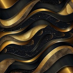 Wall Mural - Black and Gold Abstract Luxury Background. Modern Minimal Premium Design Template. Amazing 