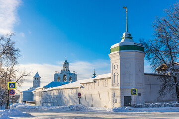 the historical center of the city of Yaroslavl, Russia, a UNESCO protected site, presents buildings of all styles of Russian architecture of the last five centuries.