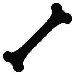Wall Mural - Detailed vector illustration of a single black bone silhouette, perfect for icons, logos, and design projects