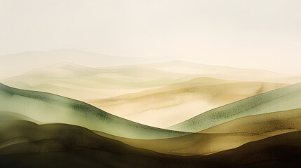 Wall Mural - A mountain range with a foggy, misty atmosphere