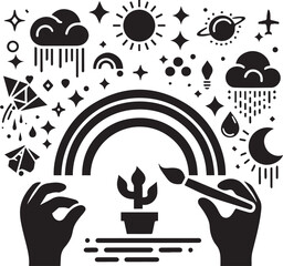Wall Mural - Vector illustration of rainbow icon