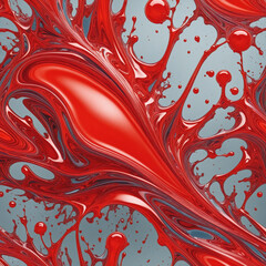 Wall Mural - generative ai creates a negative space design with swirling watercolor textures in shades of fiery r