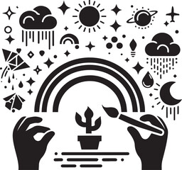 Wall Mural - Vector illustration of rainbow icon