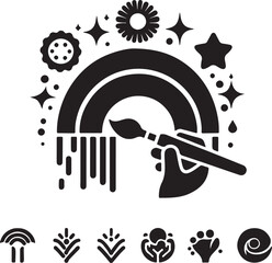 Wall Mural - Vector illustration of rainbow icon