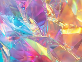 Poster - A dynamic abstract rendering of vibrant crystals creates an eye-catching wallpaper or background with high potential to become a best-seller