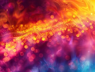 Wall Mural - This abstract wallpaper features vibrant colorful light particles, resembling fireworks, a glowing background that could be a best-seller