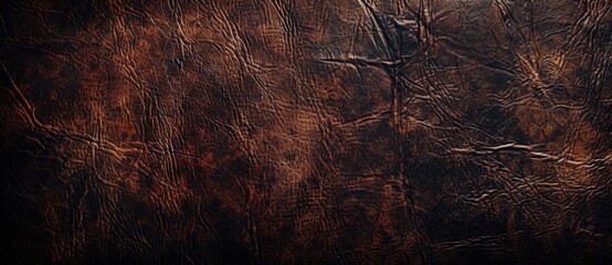 Poster - Vintage dark brown leather texture ideal for design projects, adding character and warmth with a worn look. Versatile for classic or rustic themes