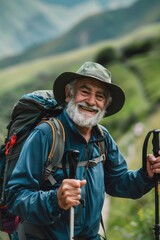 Poster - Man with beard in outdoor gear