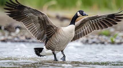 Wall Mural - Canadian Goose Taking Flight