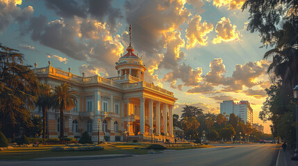 Wall Mural - Capture the grandeur of Tirana, Albania created with Generative AI technology