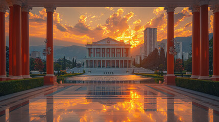 Wall Mural - Capture the grandeur of Tirana, Albania created with Generative AI technology