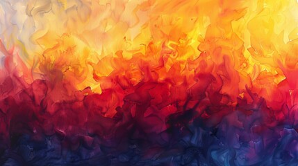 Wall Mural - An orange hot fire eruption burns in the sky as an abstract sunlight background on a blue sky with colors of power and energy