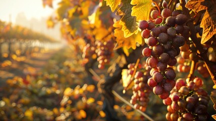 Wall Mural - Fresh grapes on vine