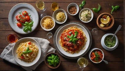 Wall Mural - Plate of spaghetti, traditional Italian food