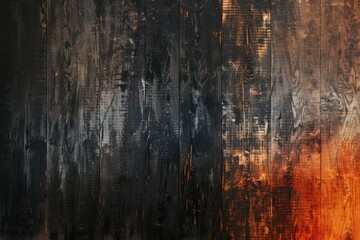Poster - Dark brown and black wood texture background showing the grain of the wood plank surface, creating a vintage or rustic look