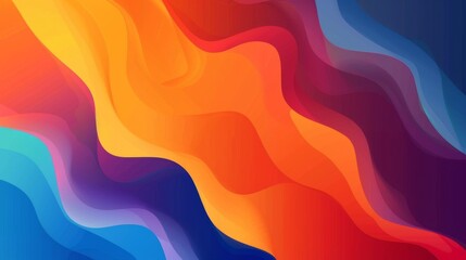 A digital abstract of fluid waves in bold colors, simulating motion and dynamism with a vibrant look