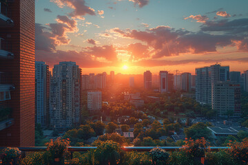 Poster - a vibrant cityscape with a new real estate development. concept of urban living and investment oppor