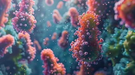 Wall Mural - Bacteria cells. High detailed 3d render