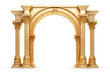 © Aro - Golden ornamental arch with columns. Cut out on transparent