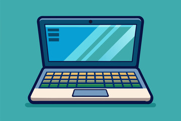 Leinwandbilder - a laptop computer with a keyboard on the screen, modern laptop computer, including keyboard layout and screen display